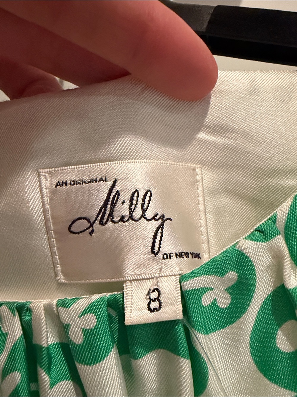 Milly Green and White Sleeveless Midi Sheath Dress - Picture 3 of 6
